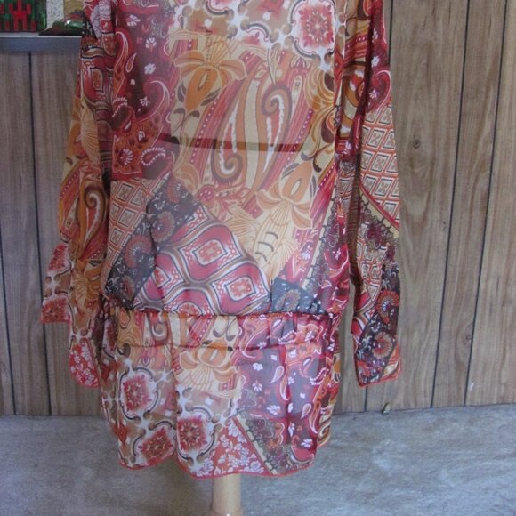 Urban Mangoz  Silk Chiffon Print Top  Brand New - Picture 10 of 10